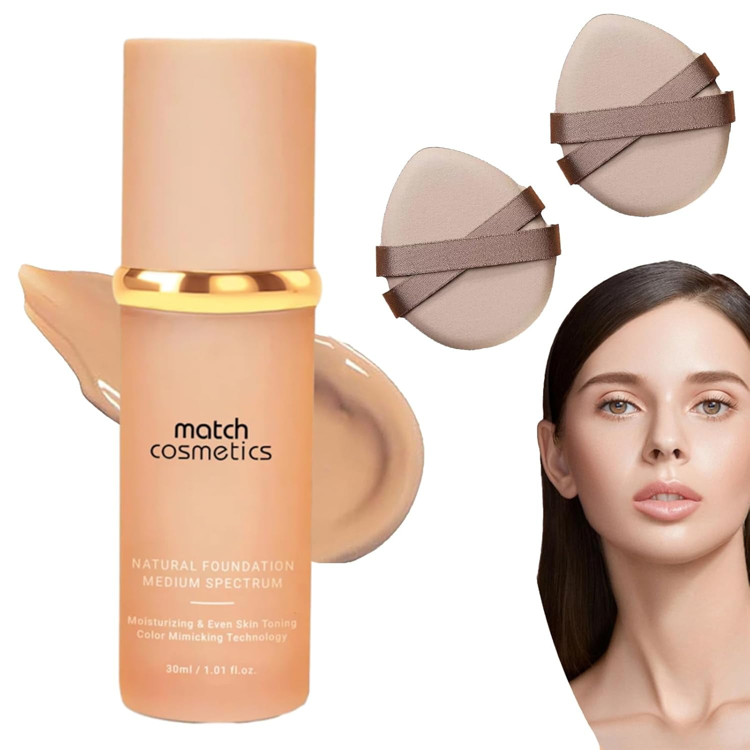 Match Cosmetics Foundation, Match Foundation 4 in 1, Foundation 4 in 1 - Medium Spectrum, Ultrablend 4 in 1 Foundation, 4 in 1 Foundation Liquid with Spf 50, 4 in 1 Concealer, Moisturizer-1pcs